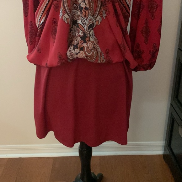 Red with Black, White & Orange Dress - Picture 8 of 8